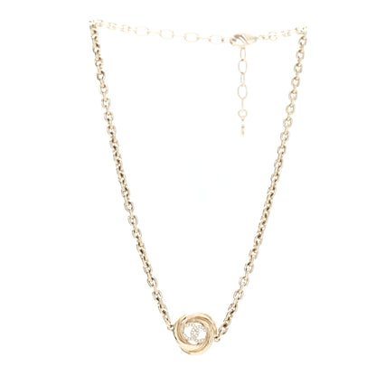 Chanel Metal Crystal CC Choker Necklace Light Gold 3 of 5