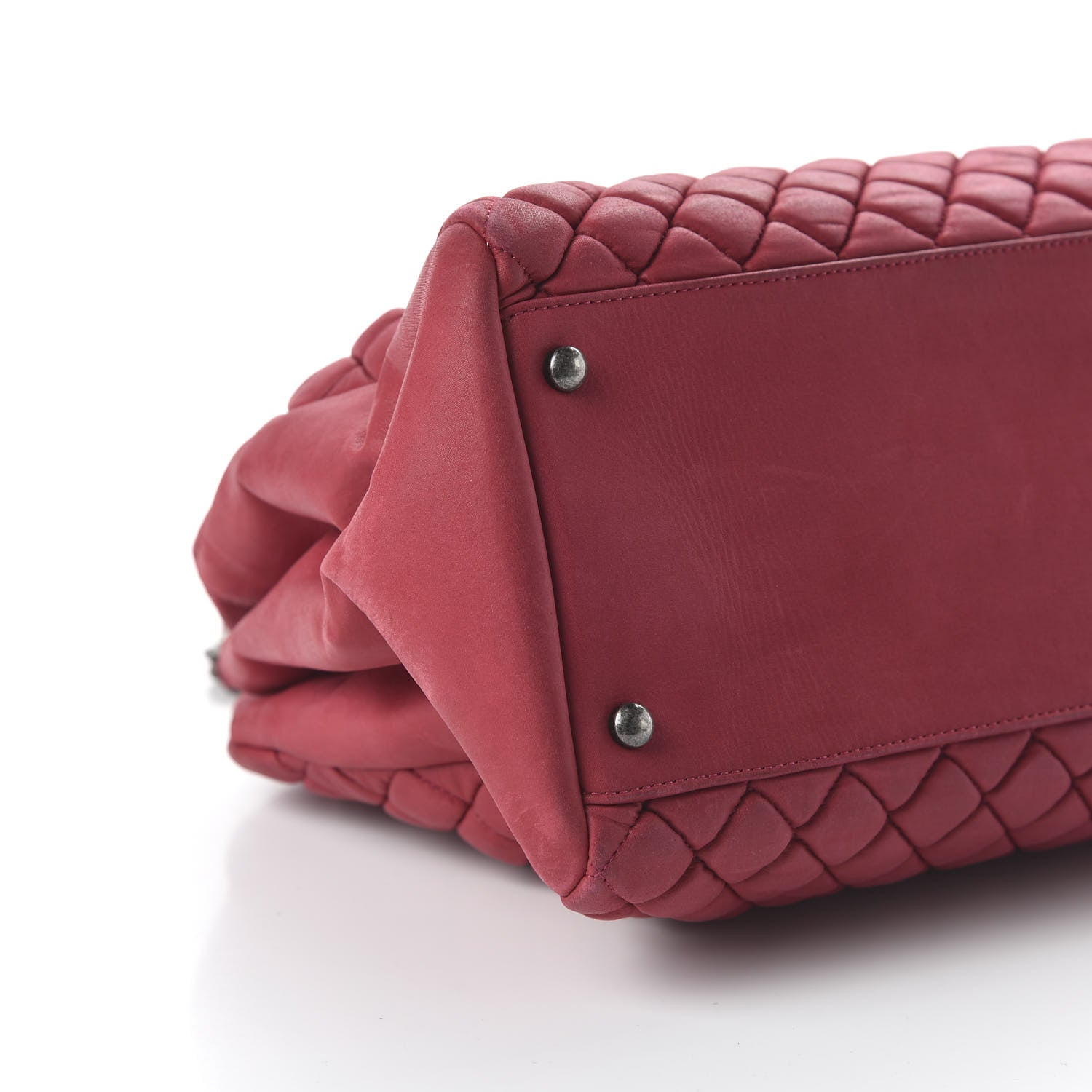 Chanel Iridescent Calfskin Quilted New Bubble Bowling Bag Red 6 of 10