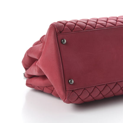 Chanel Iridescent Calfskin Quilted New Bubble Bowling Bag Red 6 of 10