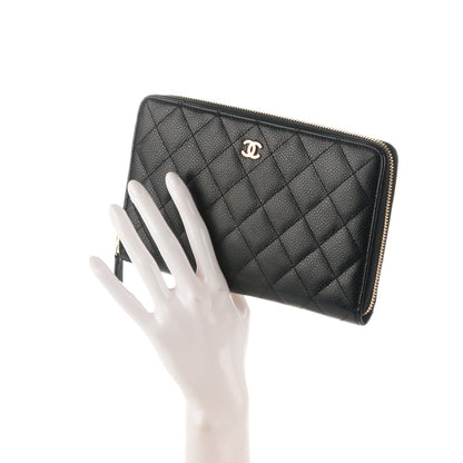 Chanel Caviar Quilted Large Zip Around Organizer Wallet Black 2 of 8