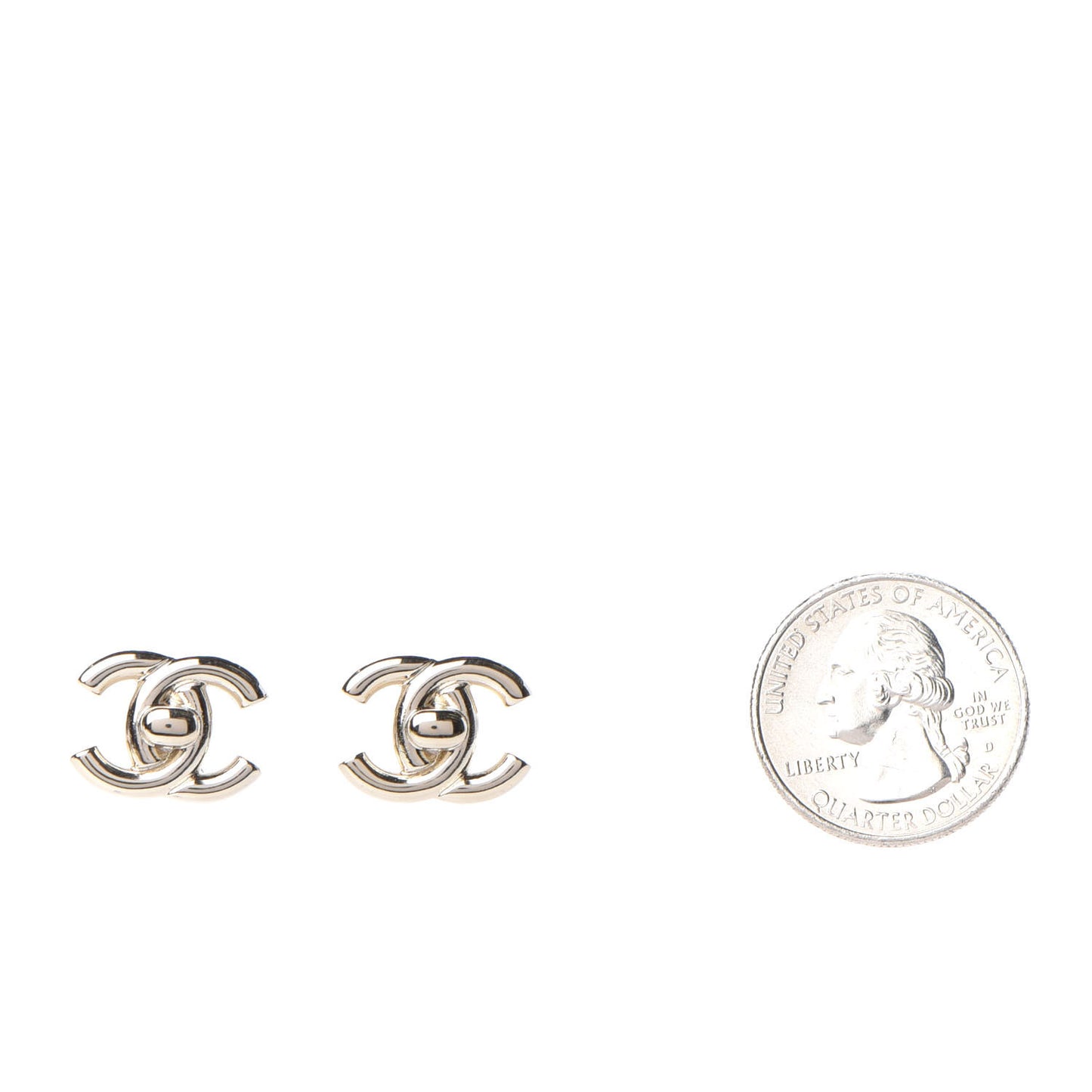 Metal CC Turnlock Earrings Gold