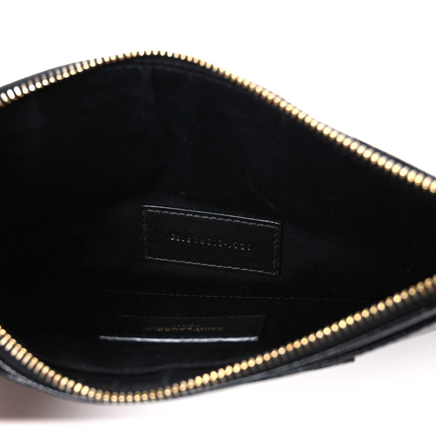 Saint Laurent Grain De Poudre Chevron Monogram Large Bill Pouch Black 5 of 7