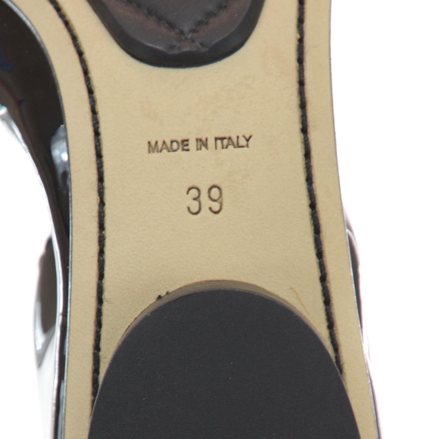Patent Leather Cap Toe CC Ballet Flats 39 Beige Black