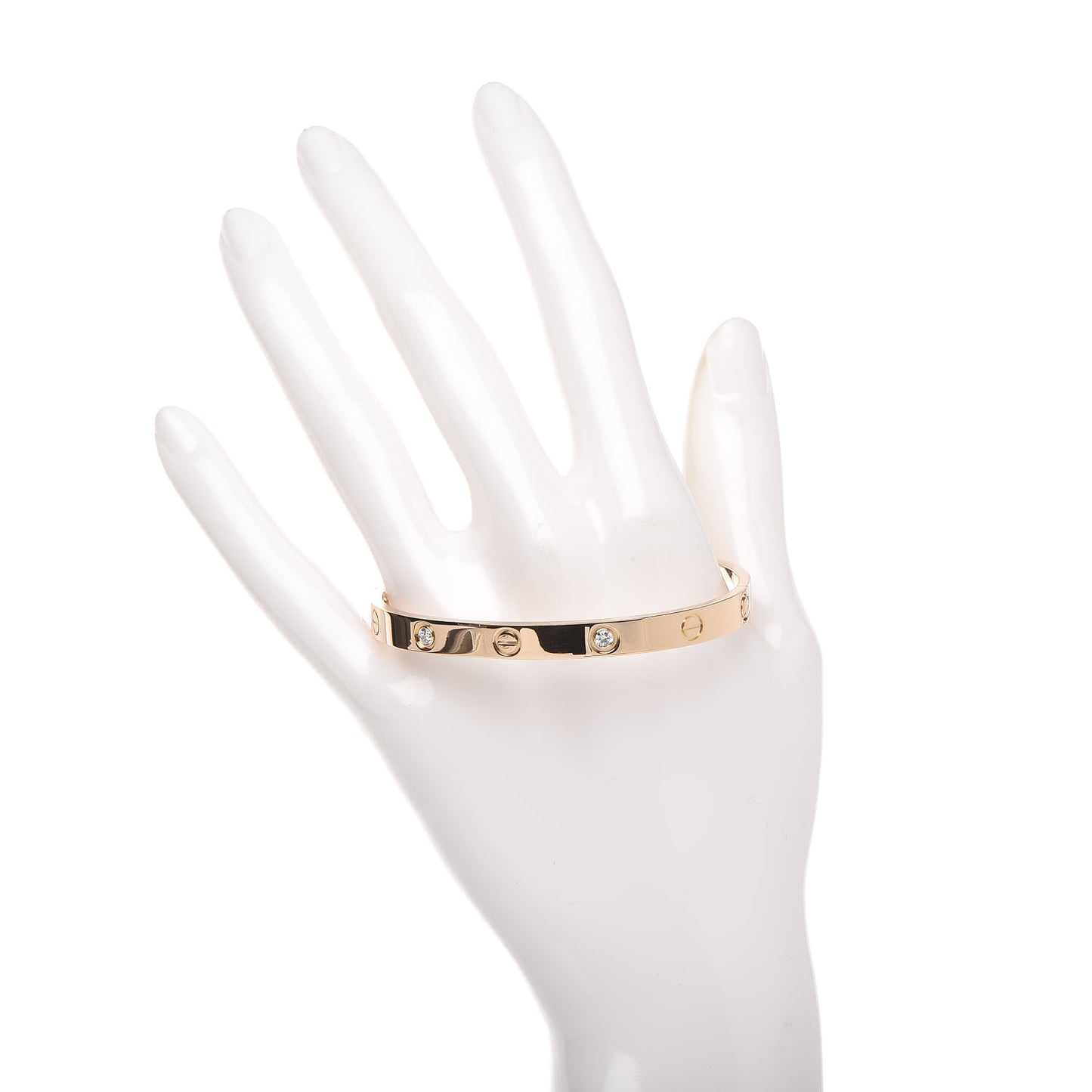 18K Yellow Gold 4 Diamond LOVE Bracelet 18