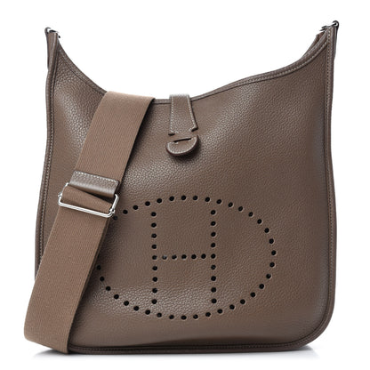 Hermes Taurillon Clemence Evelyne III PM Etoupe 1 of 10