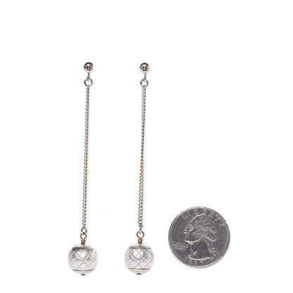 Chanel Metal Pearl Quilted CC Drop Earrings Gold 2 of 4
