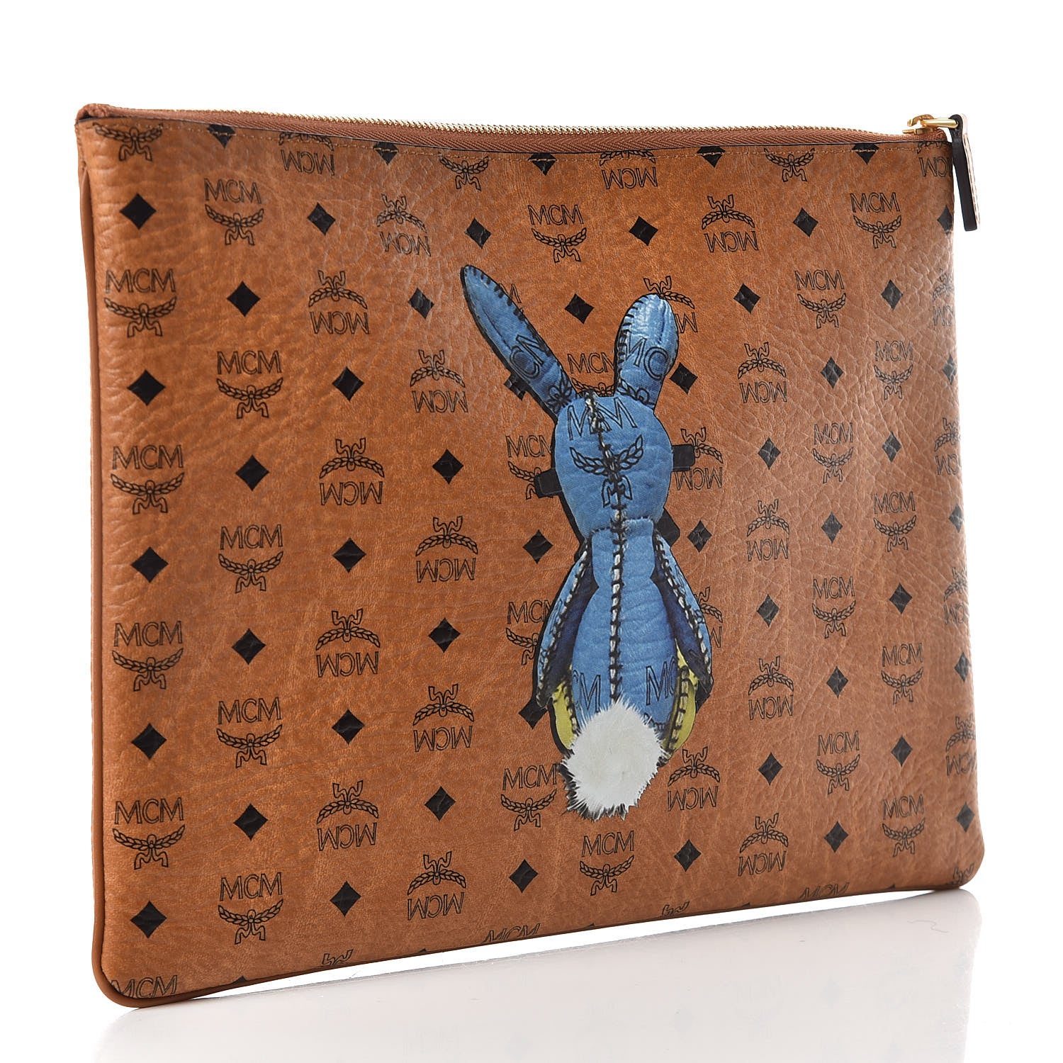 MCM Visetos Rabbit Pouch Cognac 3 of 8