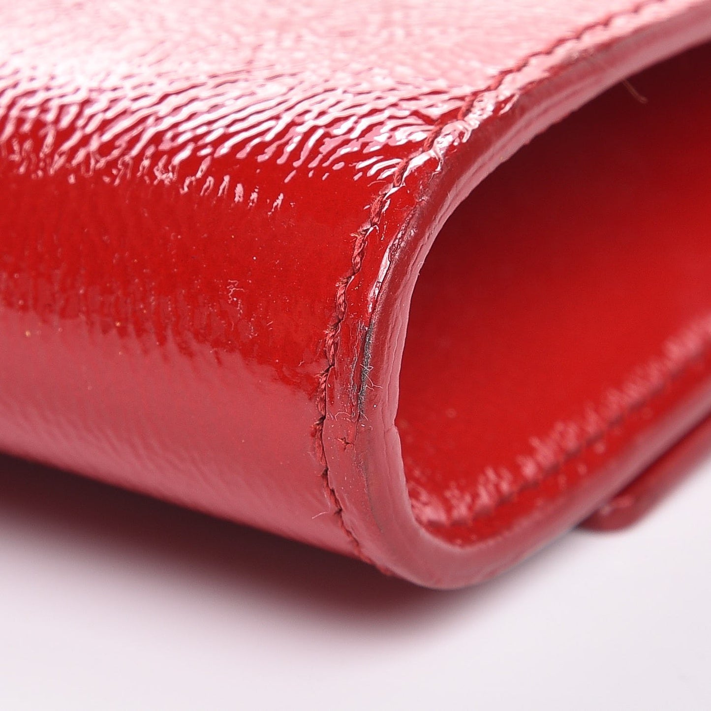 Textured Patent Large Belle De Jour Clutch Red