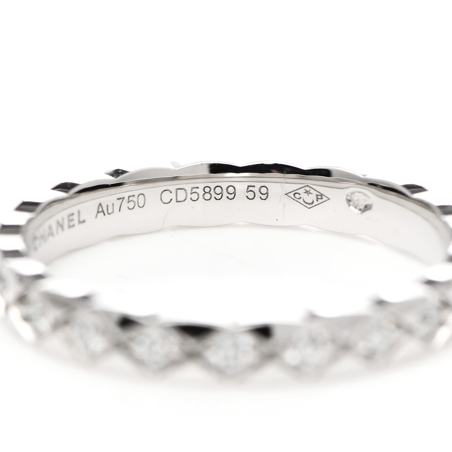 18K White Gold Diamond Mini Coco Crush Ring 59 8.75