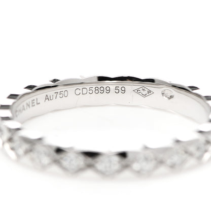 Chanel 18K White Gold Diamond Mini Coco Crush Ring 59 8.75 5 of 6