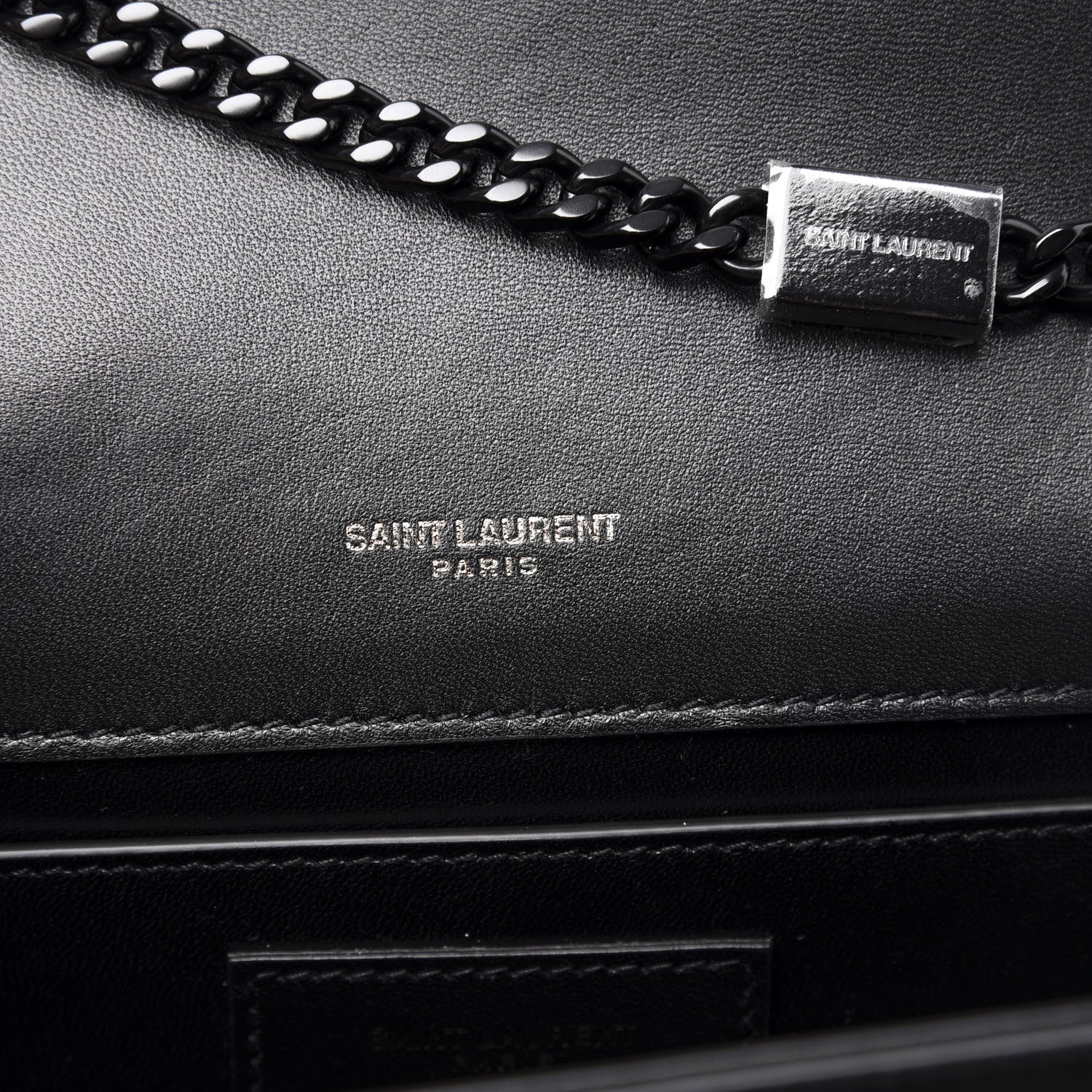 Saint Laurent Suede Crystal Small Classic Monogram Kate Satchel Black 7 of 9