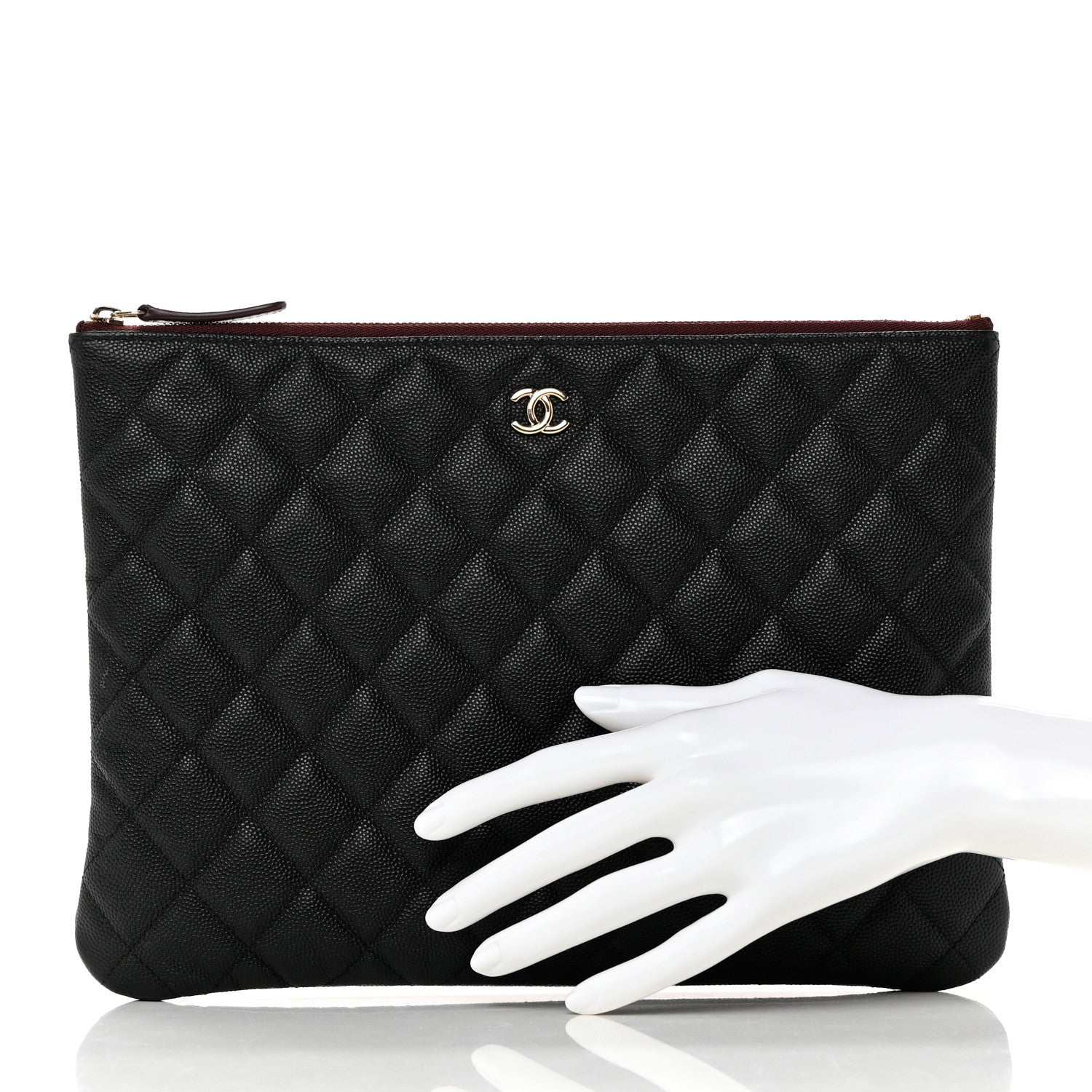 Chanel Caviar Quilted Medium Cosmetic Case Black 2 of 8