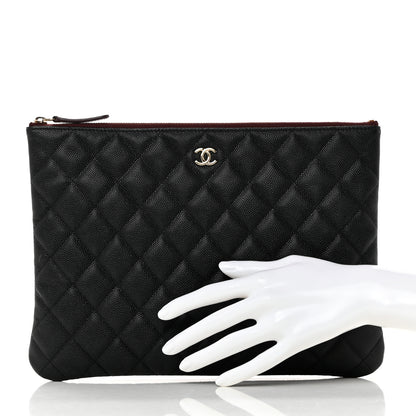 Chanel Caviar Quilted Medium Cosmetic Case Black 2 of 8