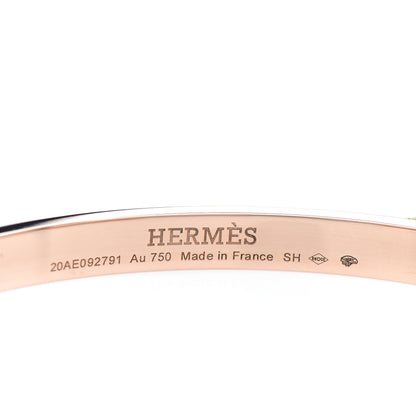Hermes 18K Rose Gold Diamond Pave Kelly Clochette Cuff Bracelet SH 4 of 5