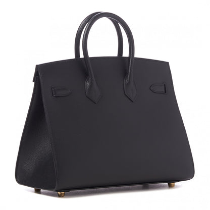 Hermes Madame Calfskin Birkin Sellier 25 Black 2 of 31