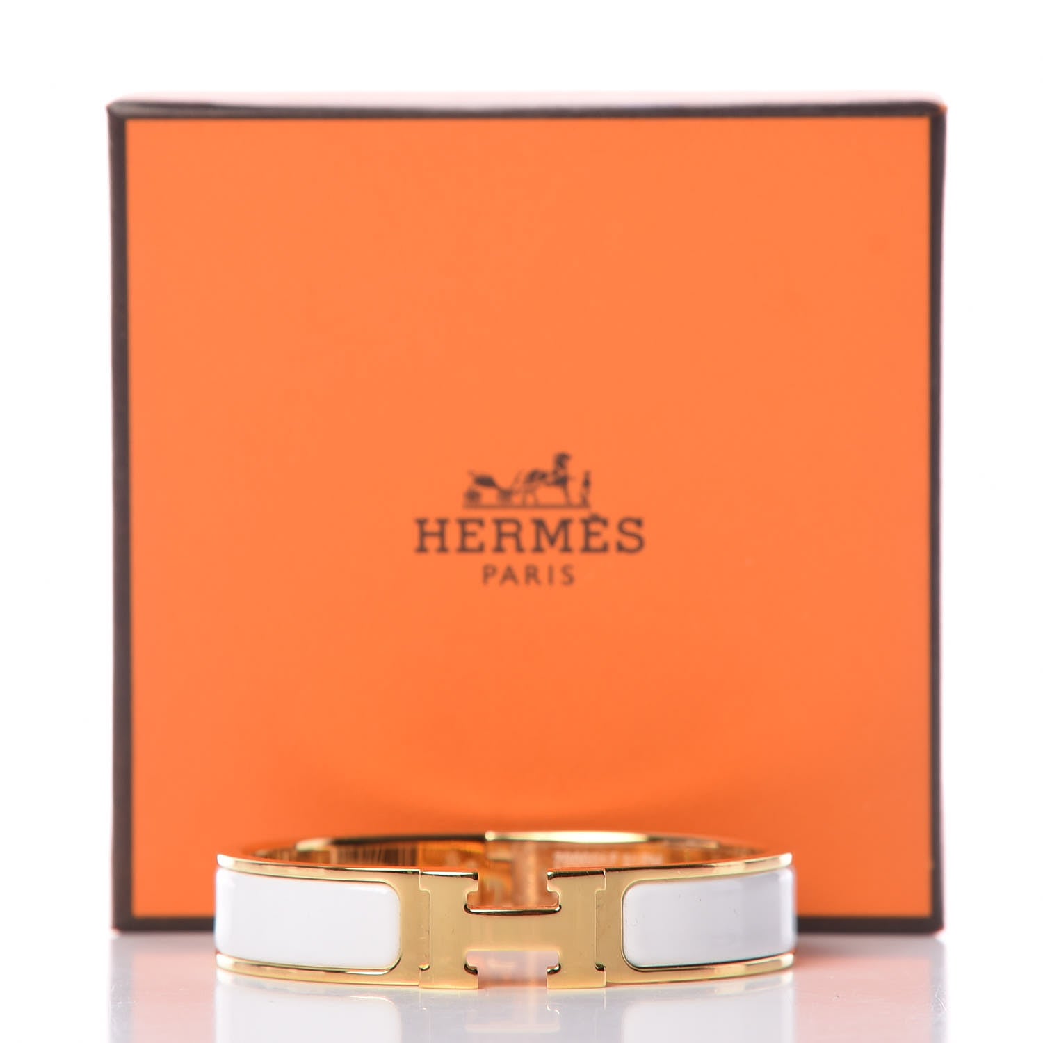 Hermes Enamel Narrow Clic Clac H Bracelet PM White 7 of 7