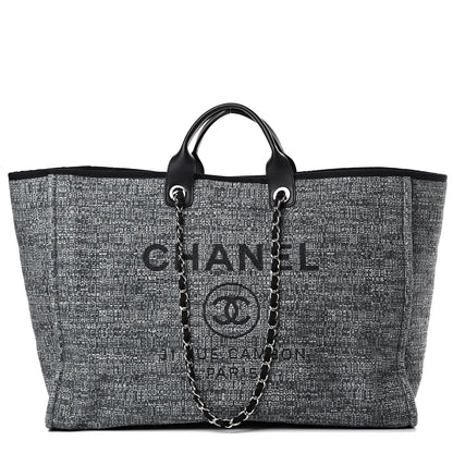 Chanel Canvas Extra Large Deauville Tote Charcoal 1 of 9