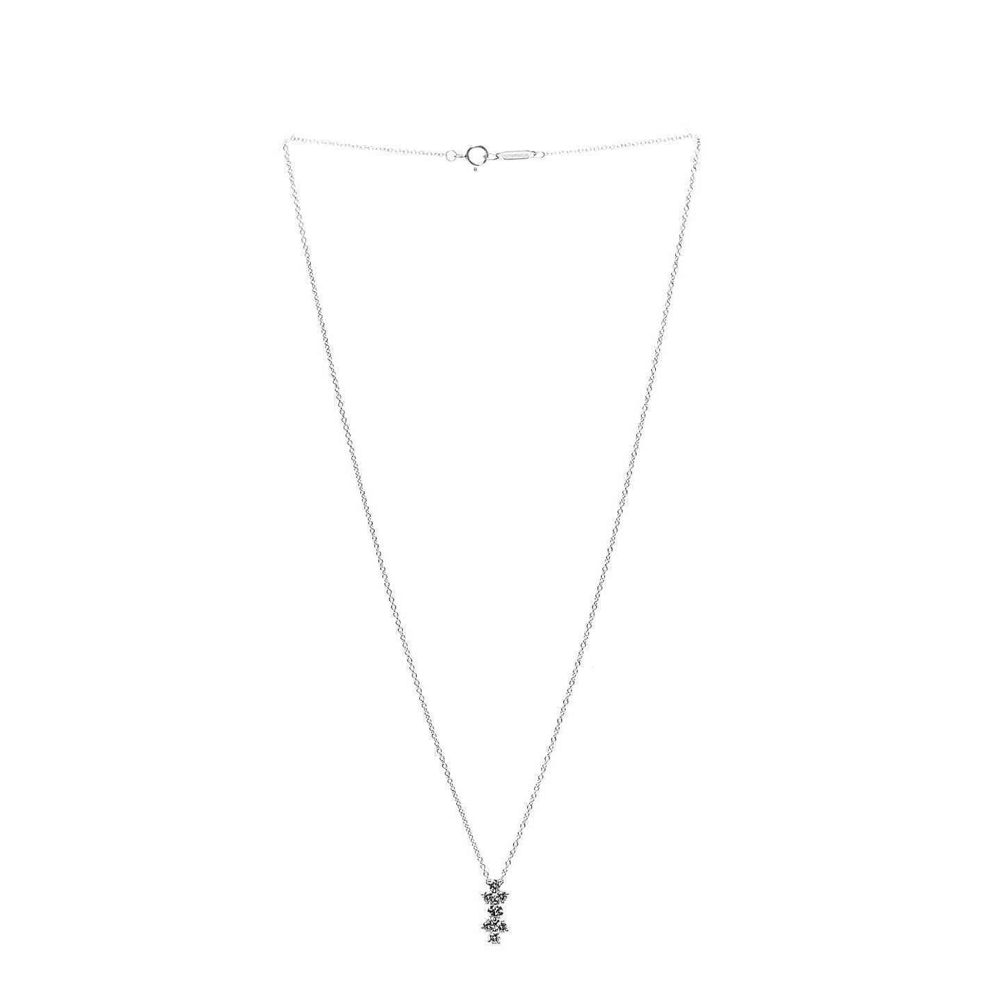 Platinum Diamond Aria Drop Pendant Necklace