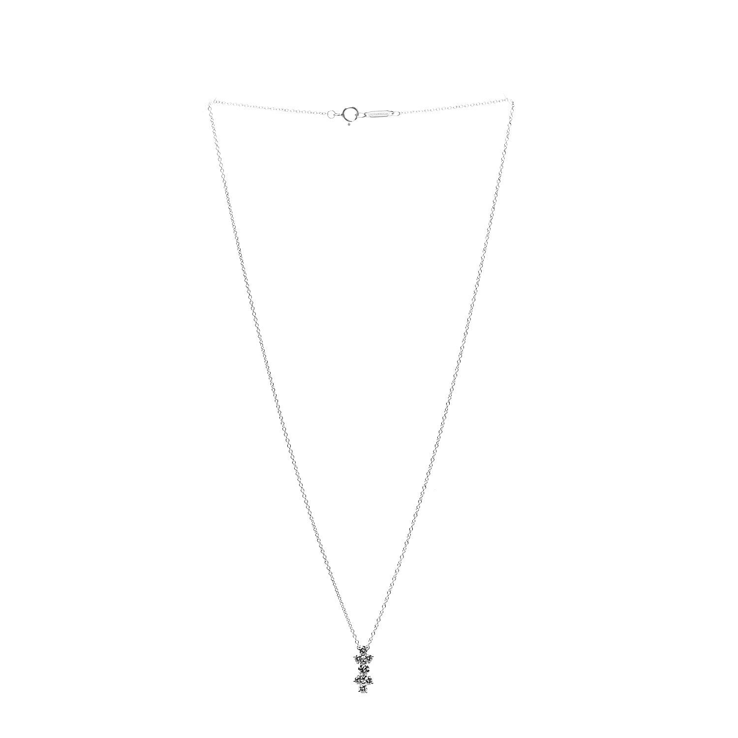 Tiffany Platinum Diamond Aria Drop Pendant Necklace 2 of 6