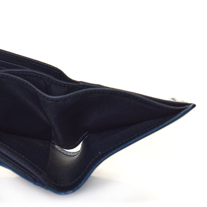Christian Dior Calfskin Bi-Color Envelope Wallet Blue Black 5 of 12
