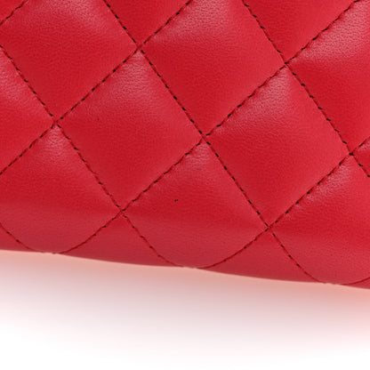 Chanel Lambskin Quilted Large Gusset Zip Around Wallet Dark Pink 10 of 14