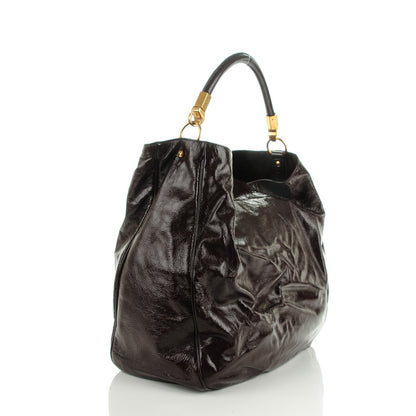 Saint Laurent Textured Patent Large Roady Hobo Bordeaux 3 of 7