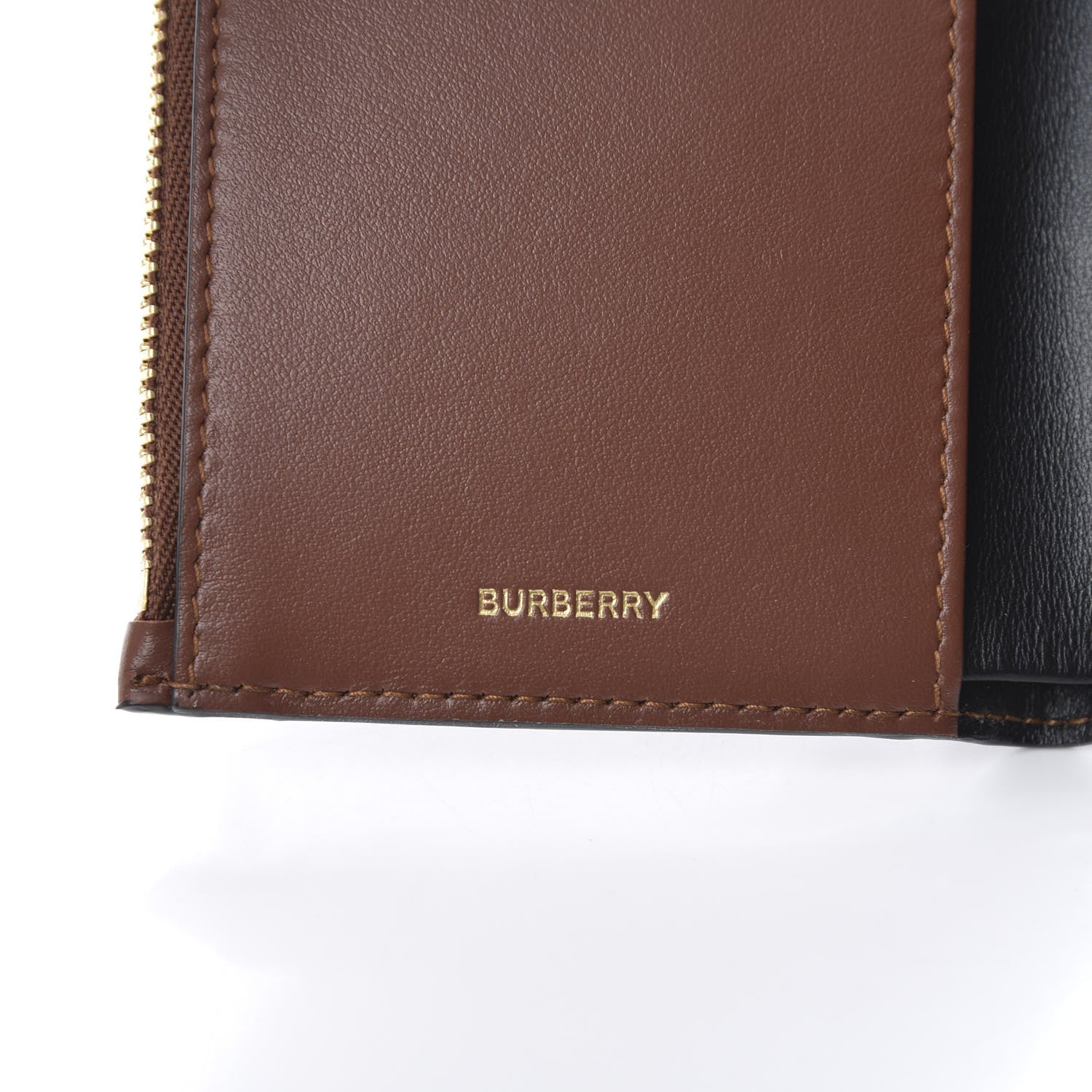 Burberry E-Canvas Monogram Stripe Small Lancaster Folding Wallet Bridle Brown 6 of 8