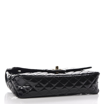 Chanel Patent Calfskin Quilted Valentine Charms Medium Single Flap Black 4 of 11