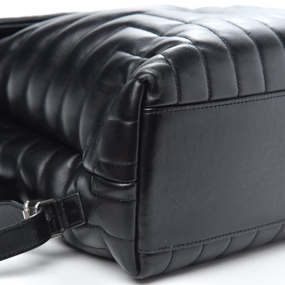 Saint Laurent Calfskin Y Quilted Monogram Medium Loulou Backpack Black 9 of 12