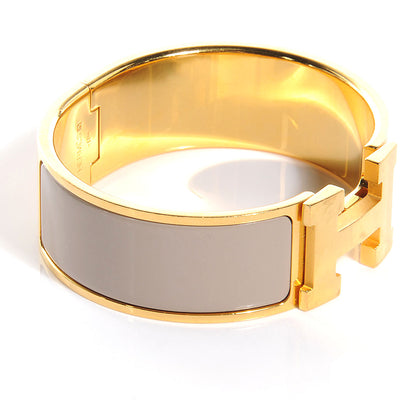 Hermes Enamel Wide Clic Clac H Bracelet PM Etoupe 4 of 5