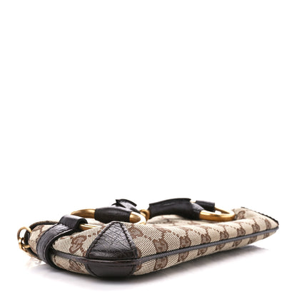 Gucci Monogram Horsebit Clutch Dark Brown 4 of 11