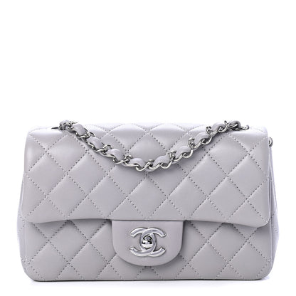 Chanel Lambskin Quilted Mini Rectangular Flap Grey 1 of 4