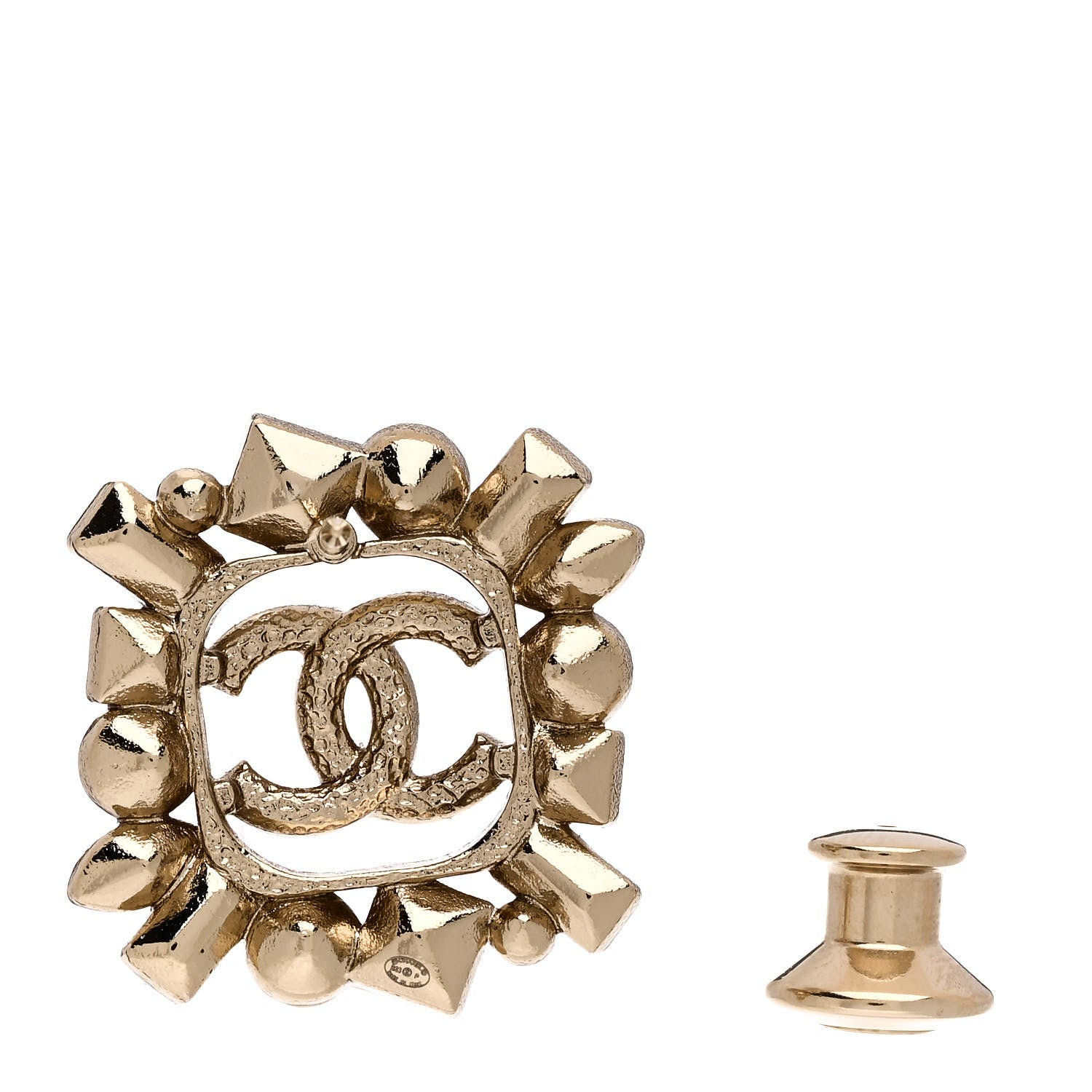 Chanel Crystal Baguette CC Brooch Gold 3 of 5