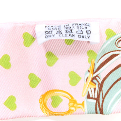 Hermes Silk Brides De Gala Love Twilly Parme Vert D Eau Vieux Rose 4 of 4