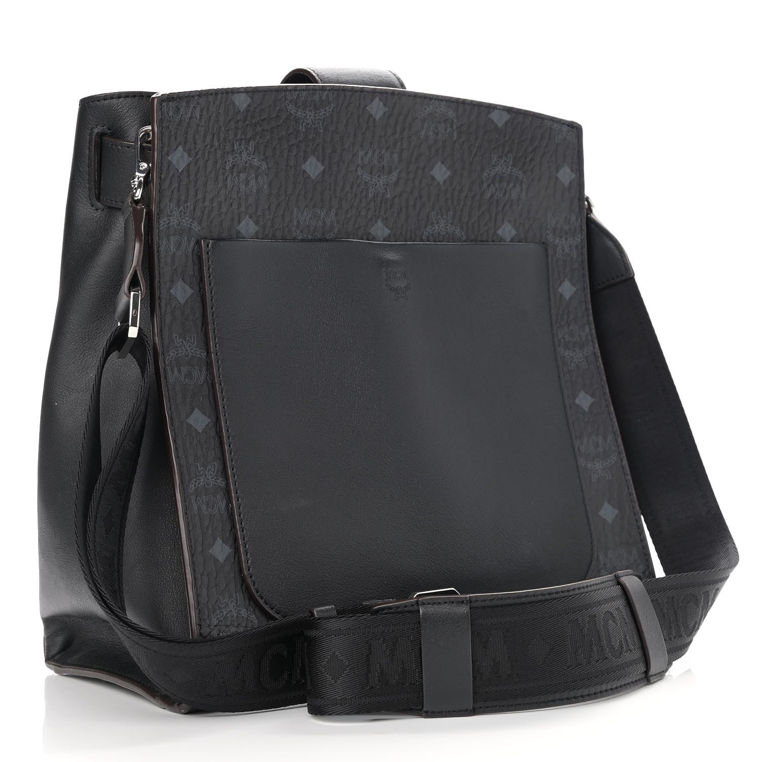 MCM Visetos Calfskin Essential Bucket Bag Black 3 of 10