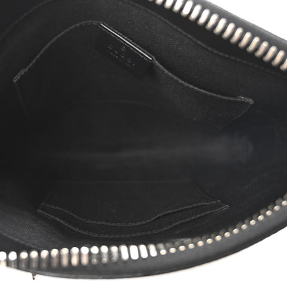 Gucci GG Supreme Monogram Web Small Flat Messenger Bag Black Grey 5 of 10