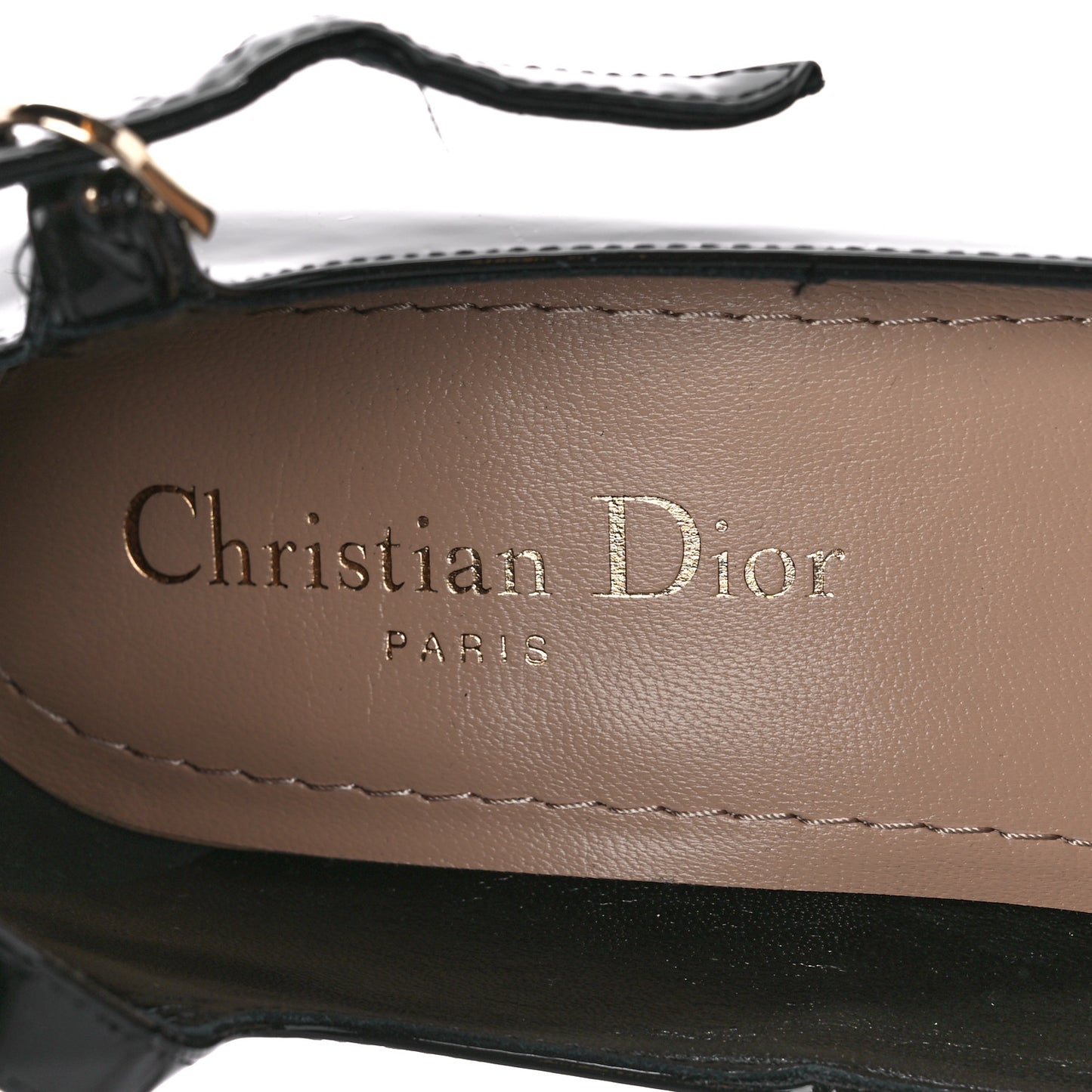 Patent Calfskin Aime Ankle Sandals 36 Black