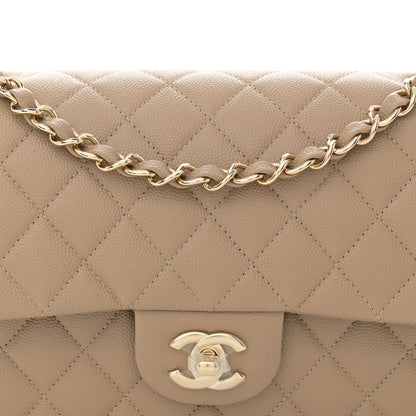 Chanel Caviar Quilted Medium Double Flap Dark Beige 8 of 12