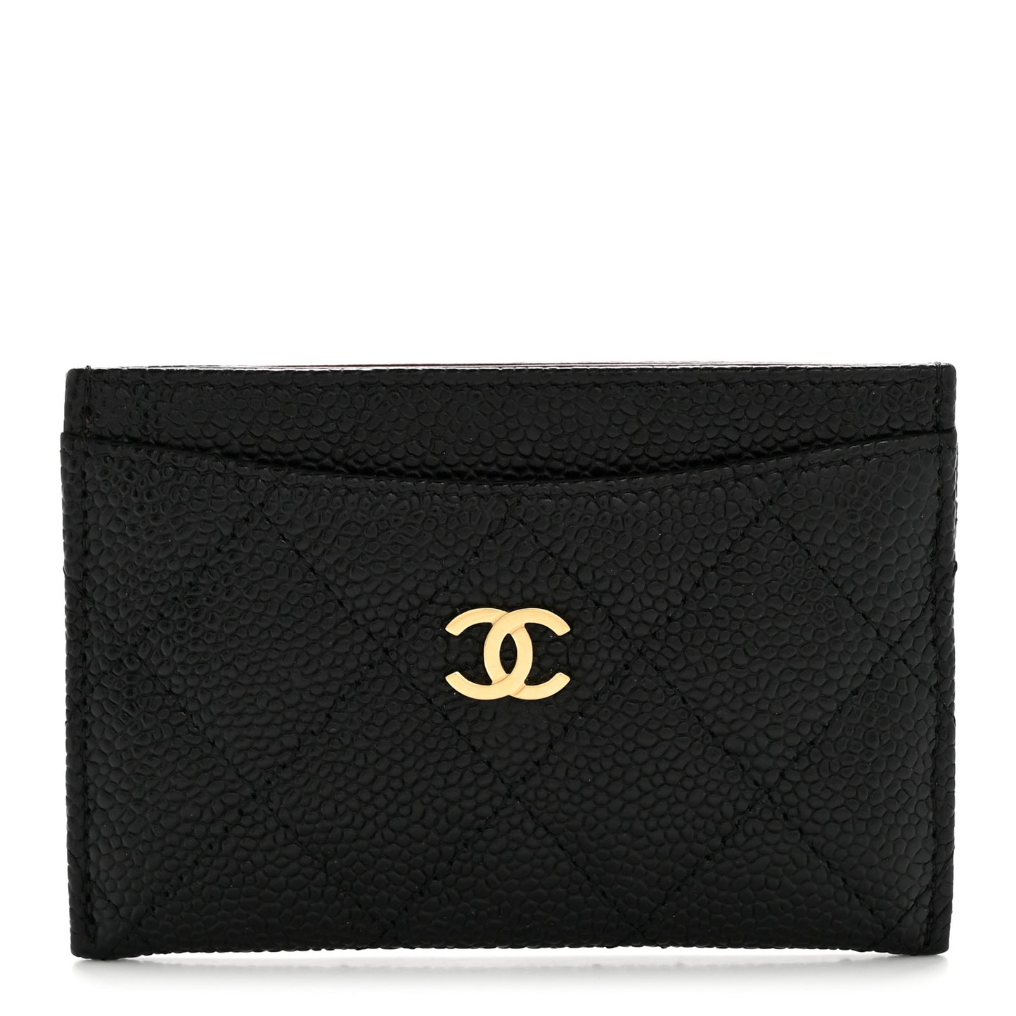 Caviar Quilted Card Holder Black