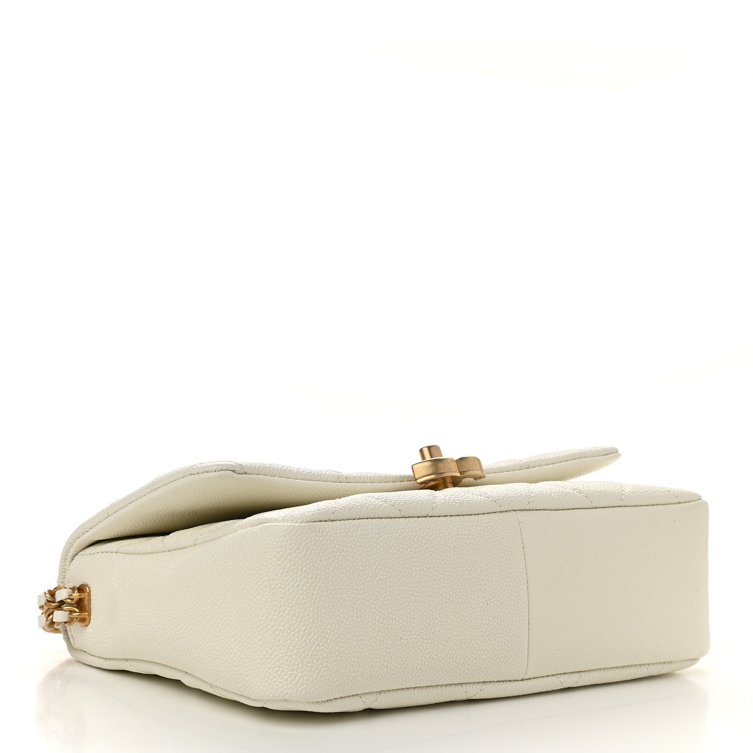 Chanel Shiny Caviar Quilted Small Chain Melody Flap White 4 of 9