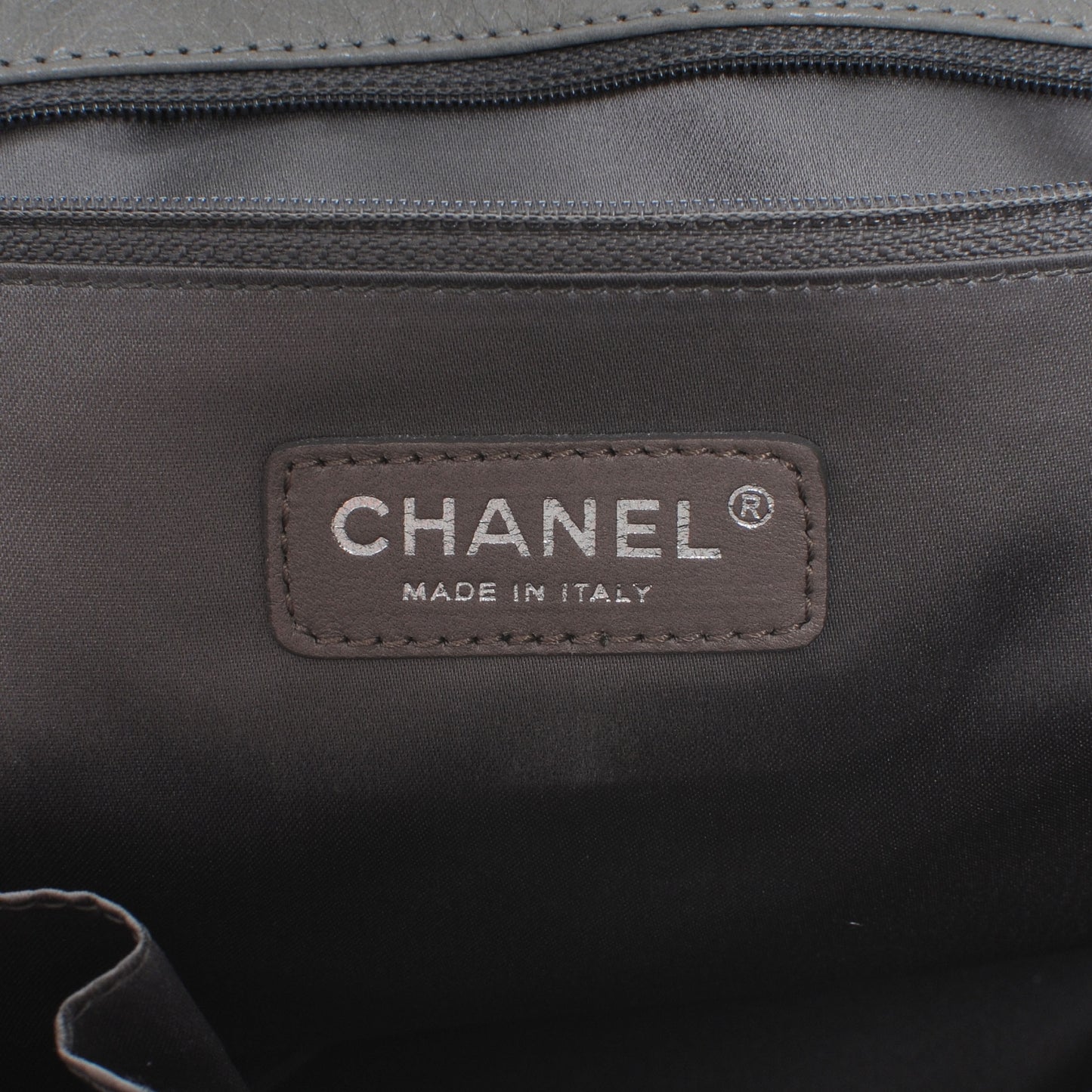 Lambskin Quilted East West Large Tote Grey