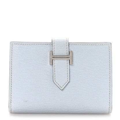 Hermes Chevre Mysore Bearn Card Holder Wallet Bleu Brume 1 of 10