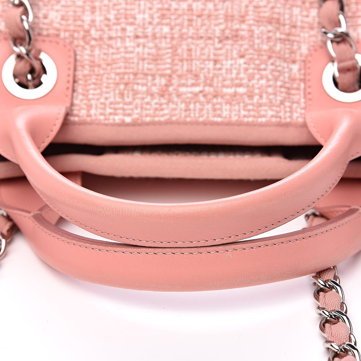 Chanel Straw Lurex Large Deauville Tote Pink 10 of 14