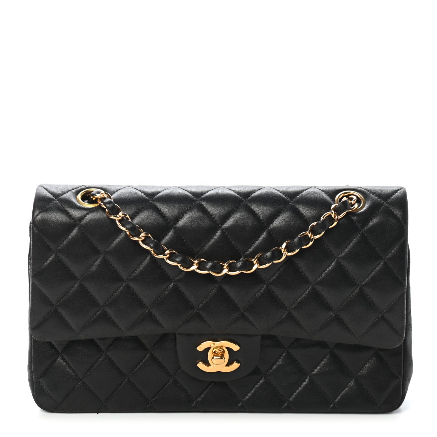 Chanel Lambskin Quilted Medium Double Flap Black 1 of 12