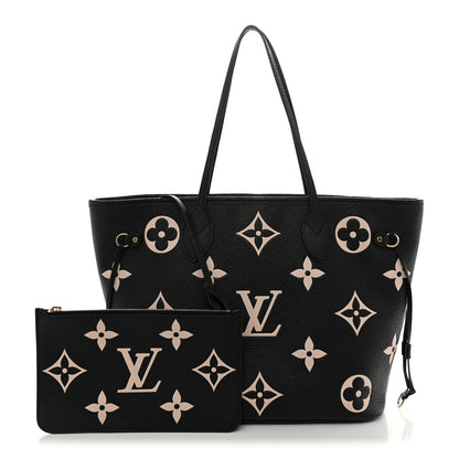 Louis Vuitton Empreinte Monogram Giant Neverfull MM Black Beige 3 of 12