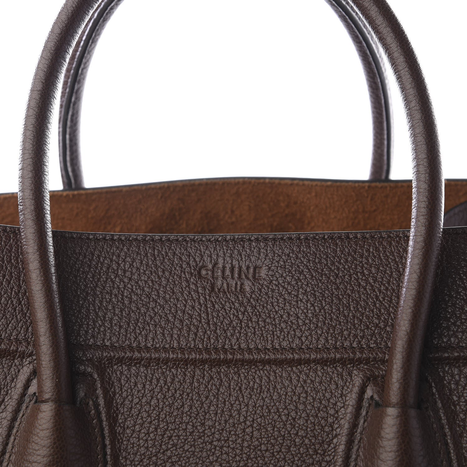 Celine Shiny Grained Calfskin Medium Phantom Luggage Brown 10 of 10