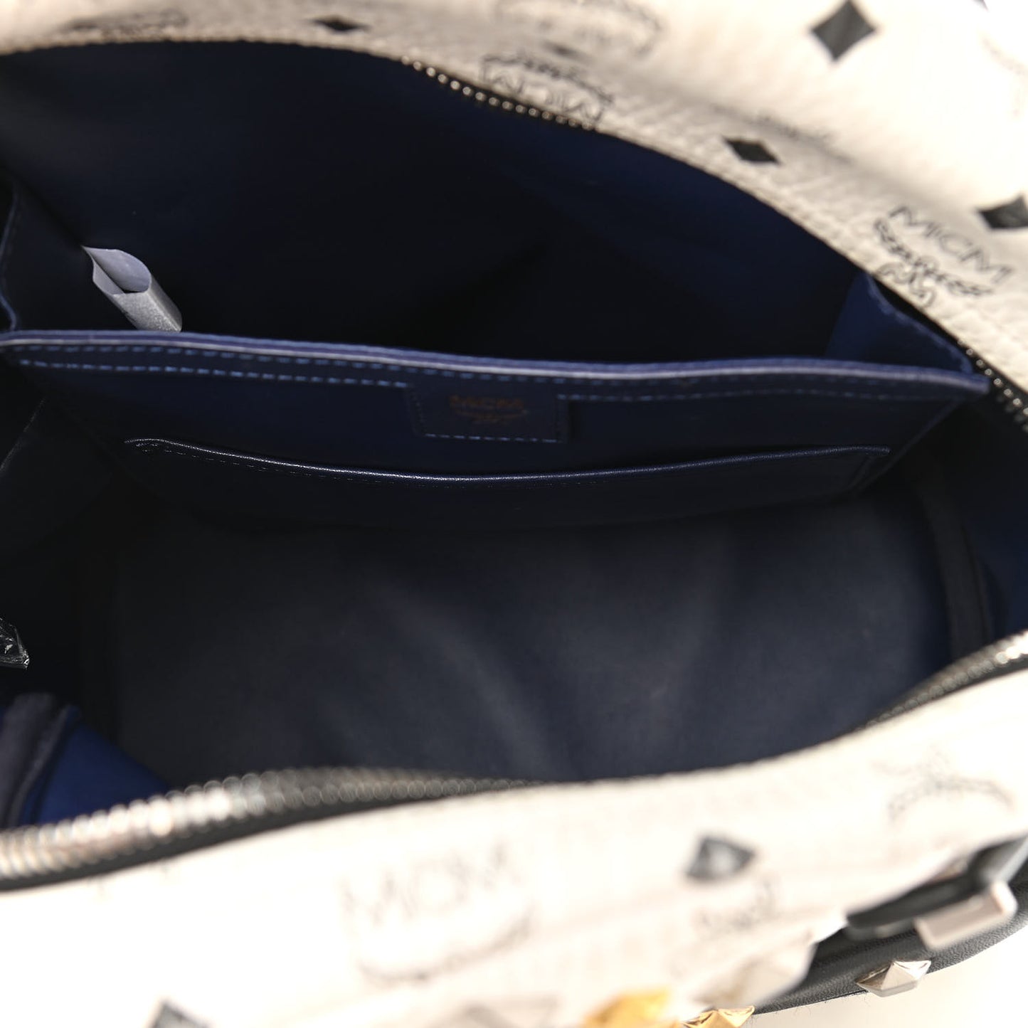 Visetos Studded Small Dual Stark Backpack White