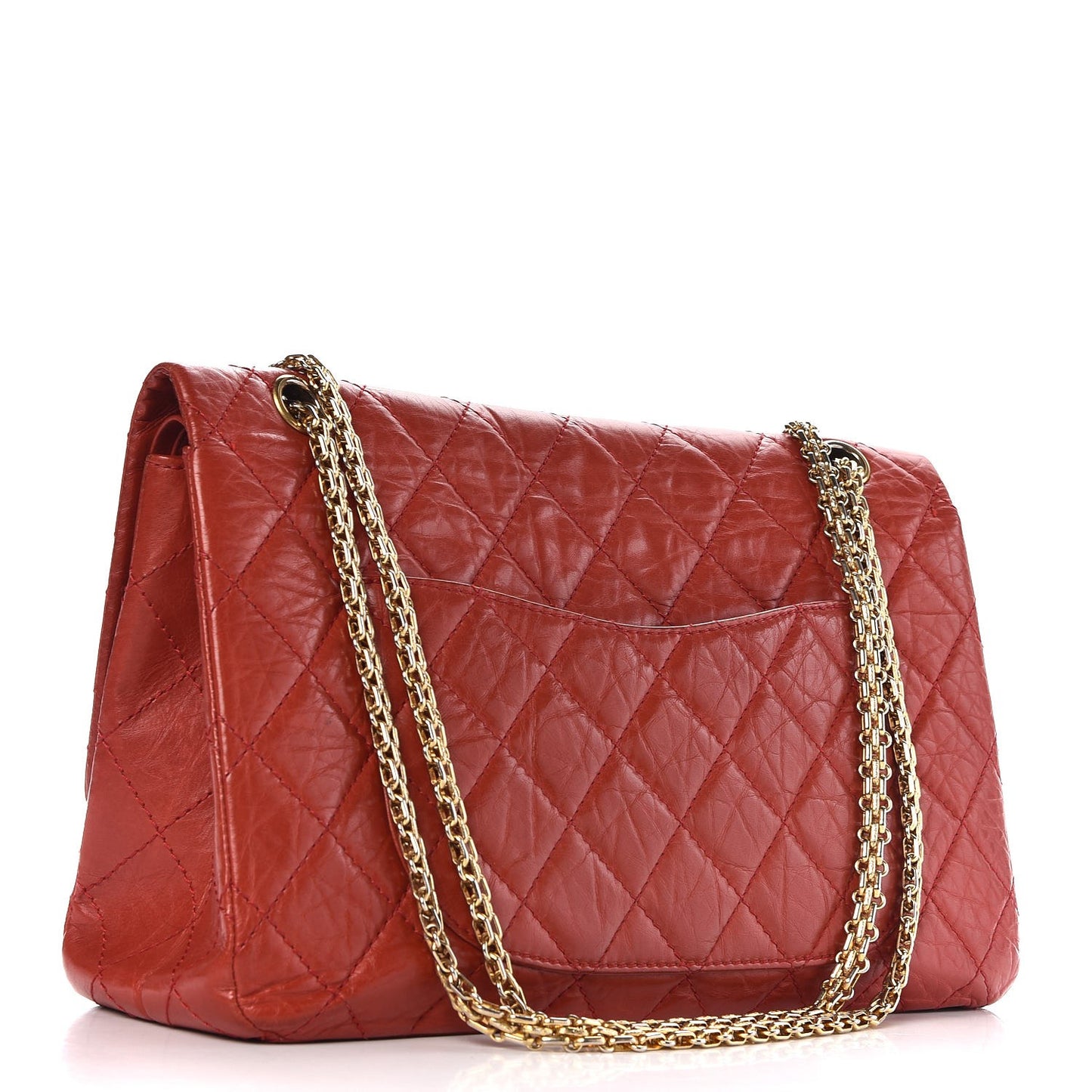 Aged Calfskin Quilted 2.55 Reissue 227 Flap Red