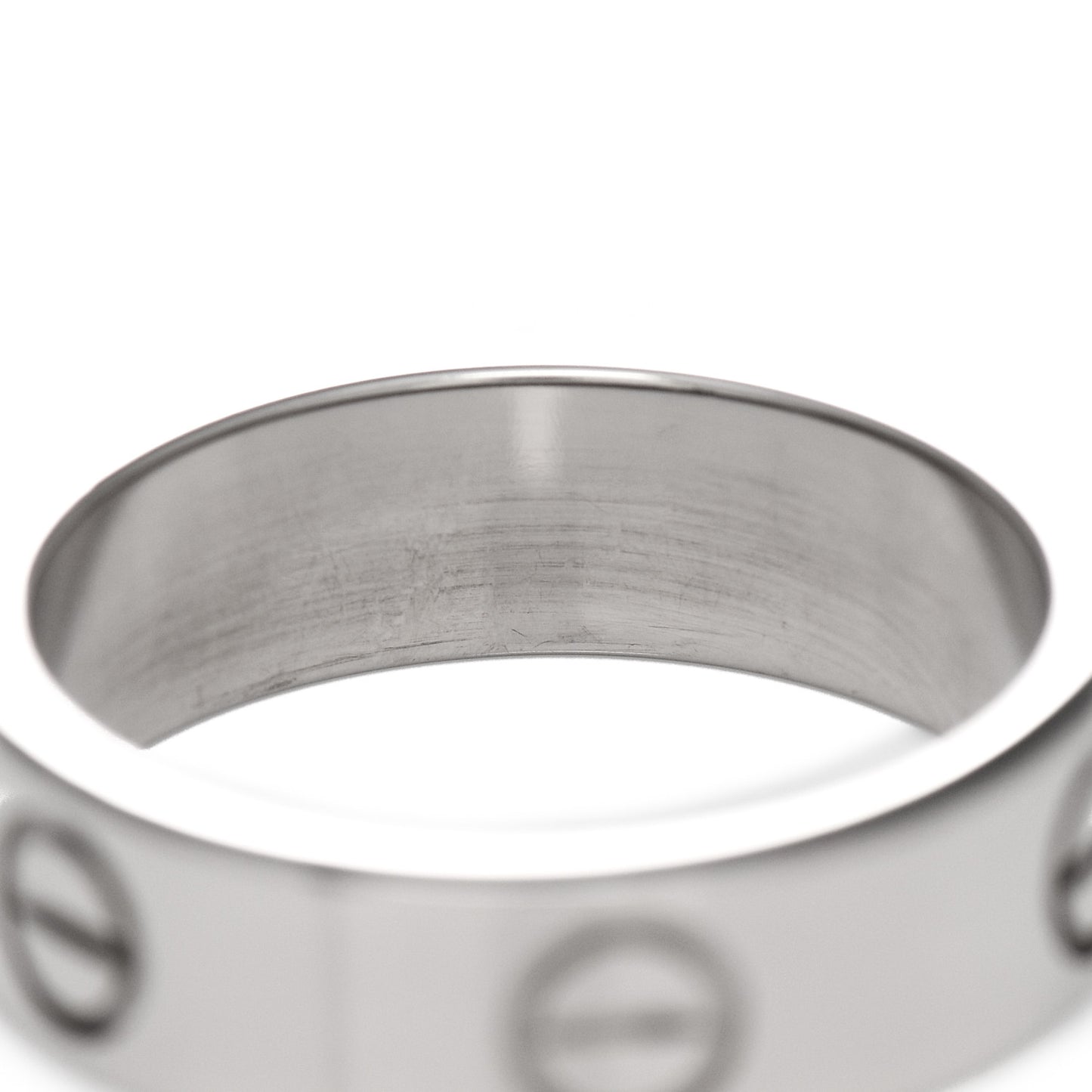 18K White Gold 5.5mm LOVE Ring 53 6.25