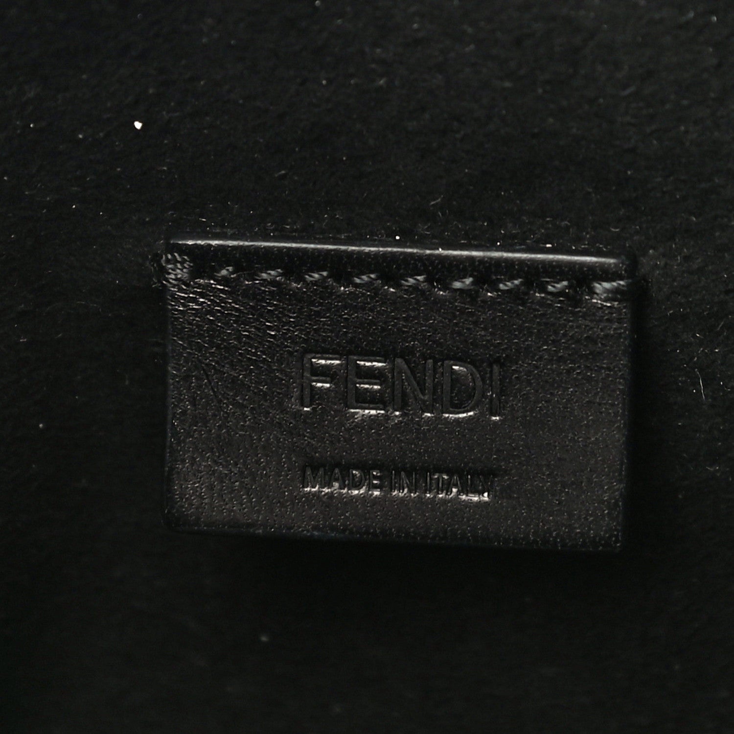 Fendi Vitello King Logo Embossed Mini East West Shopper Black 6 of 11